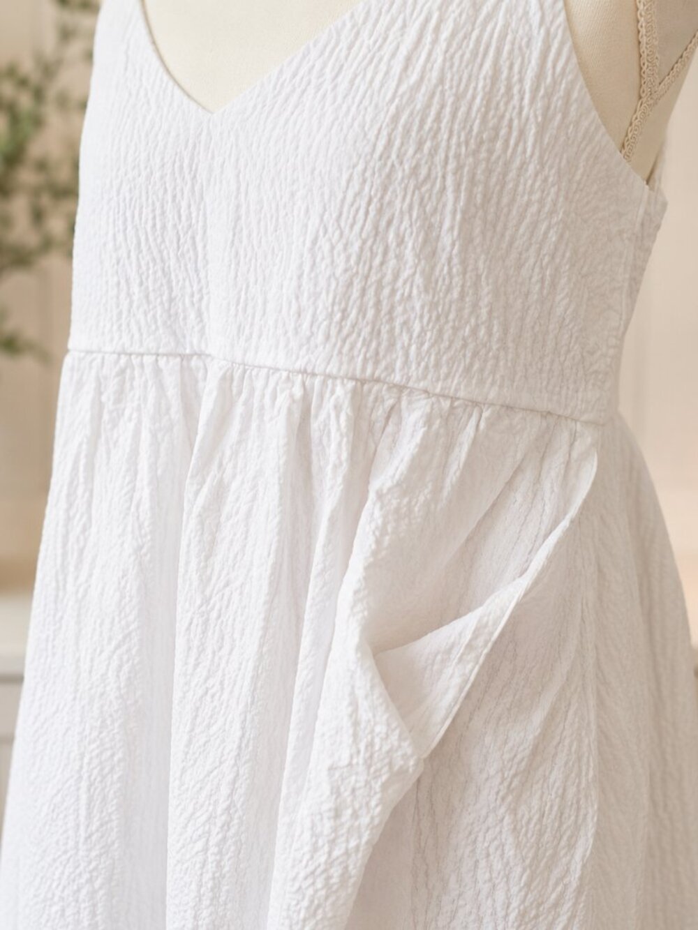 A New Day White Textured Strappy Sundress Size L, NWOT - Picture 4 of 6